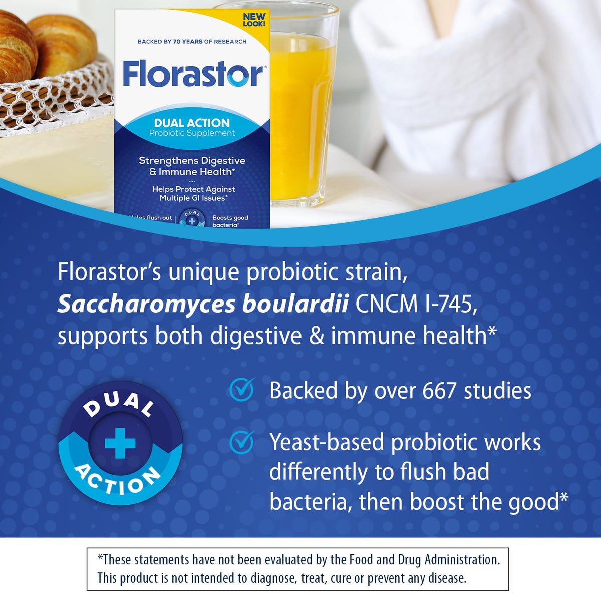 Florastor Probiotic Saccharomyces boulardii for Digestive Health - 54 Capsules - image 2