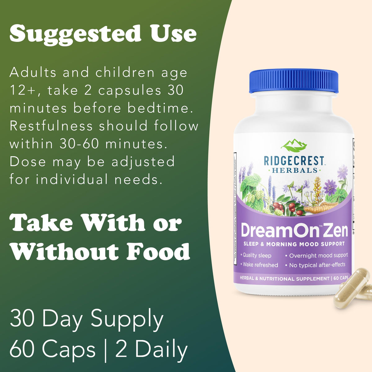 RidgeCrest Herbals DreamOn Zen Sleep Support - 60 Capsules - image 4