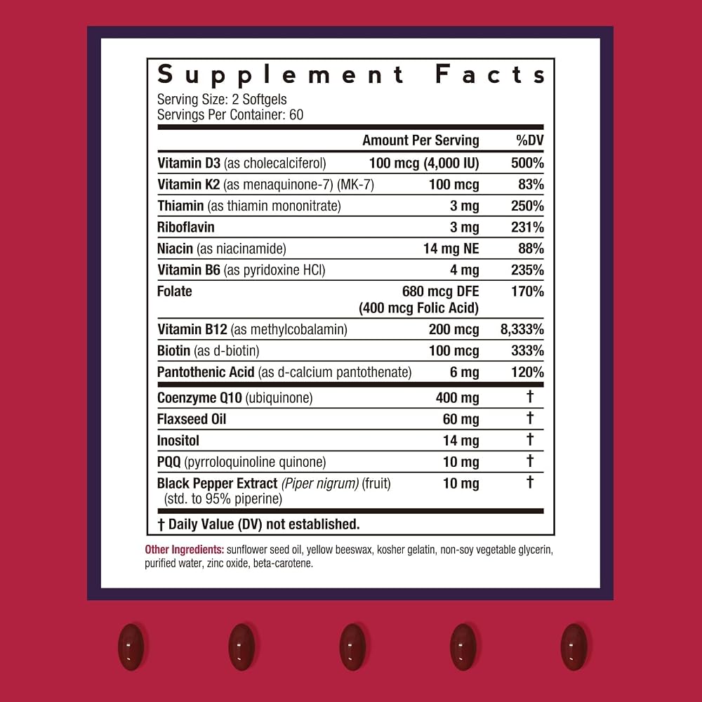 Doctor's Recipes CoQ10 400mg Softgels with PQQ & B-Complex - 120 Softgels - image 2