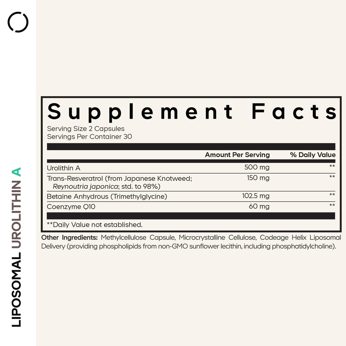 Codeage Liposomal Urolithin A 500mg with Resveratrol & CoQ10 - 60 Capsules - image 2