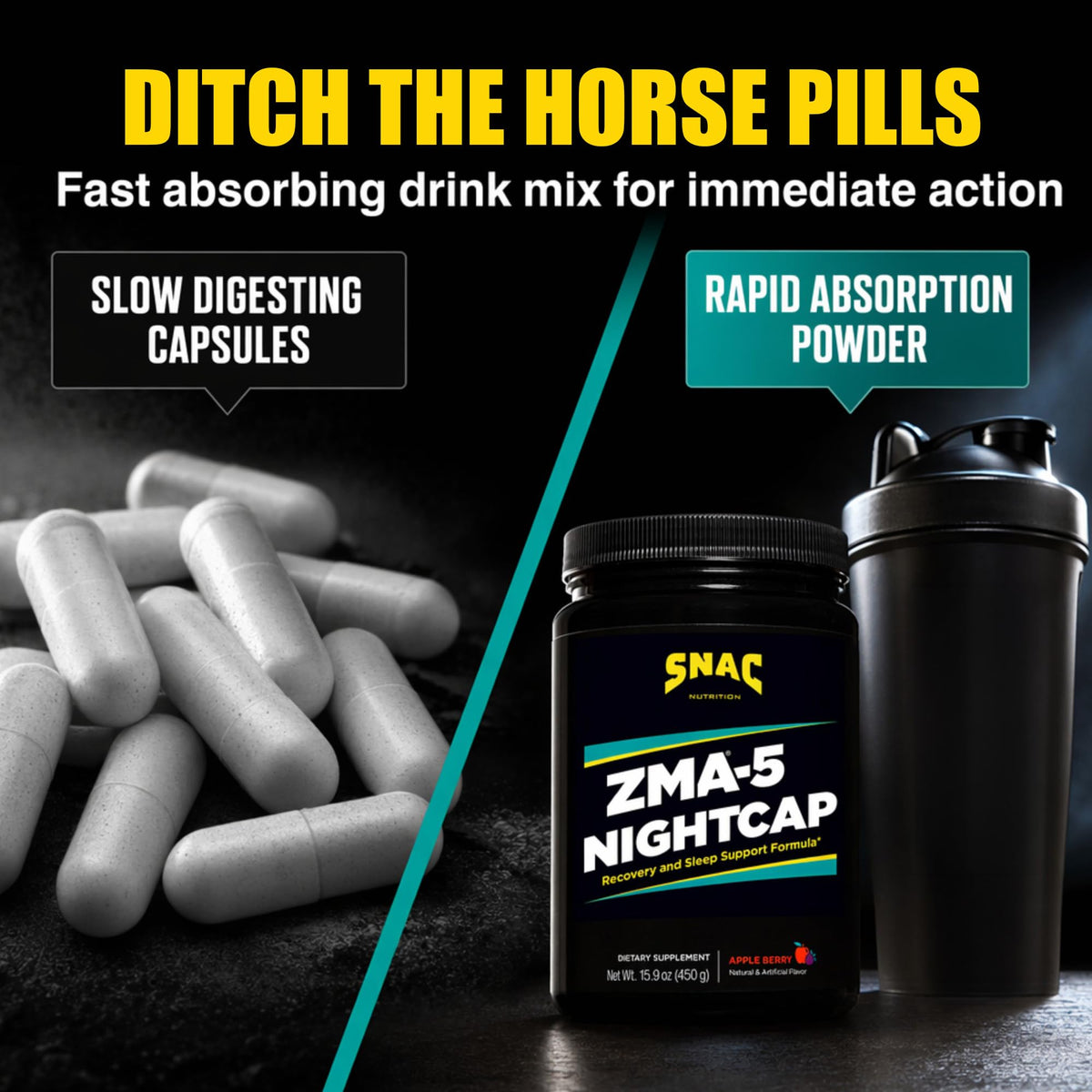 SNAC ZMA-5 Nightcap Rapid Recovery Powder for Sleep - 450g - image 3