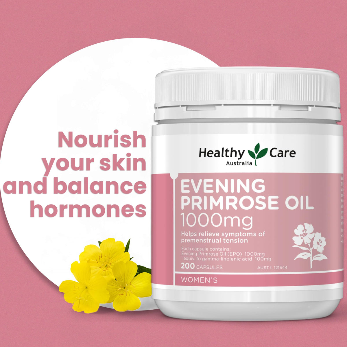 Healthy Care Evening Primrose Oil 1000mg - 200 Capsules - image 2
