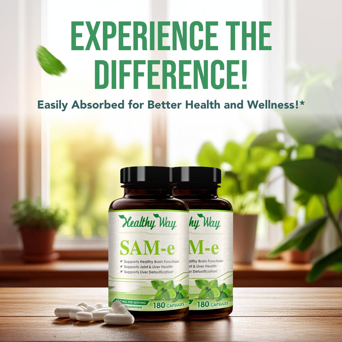 HealthyWayRx 500mg SAM-e Supplement - High Strength 500mg