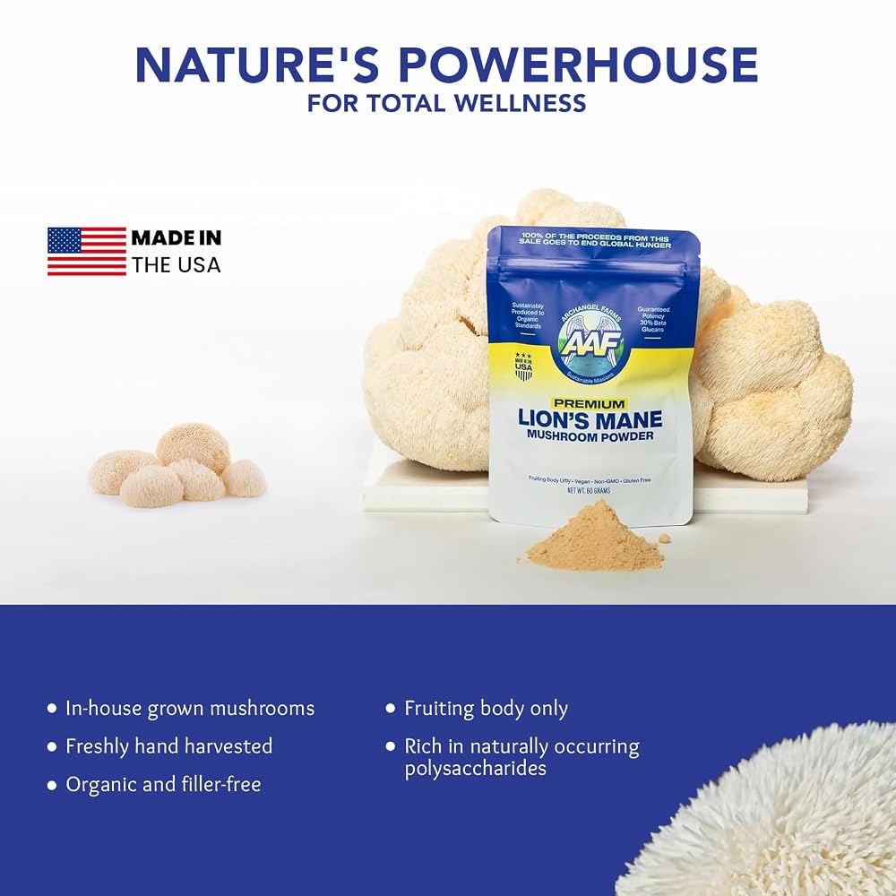 ArchAngel Farms Lion's Mane Mushroom Powder Brain Supplement - 60g - image 2