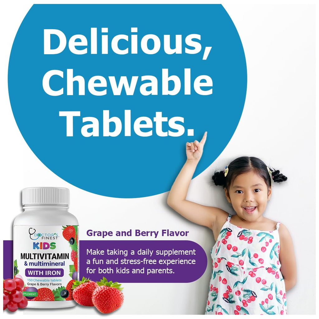 Doctor's Finest Kids Multivitamin & Multimineral with Iron - 150 Tablets - image 3