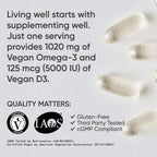Sports Research Vegan Omega-3 Algae Oil 1400mg with D3 5000IU - 60 Softgels - image 4