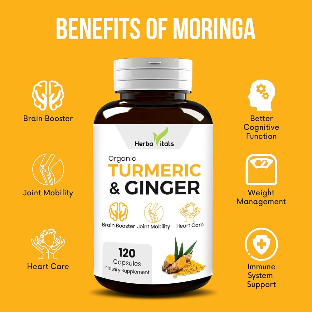 HerbaVitals Turmeric and Ginger Capsules - 120 Capsules - image 3