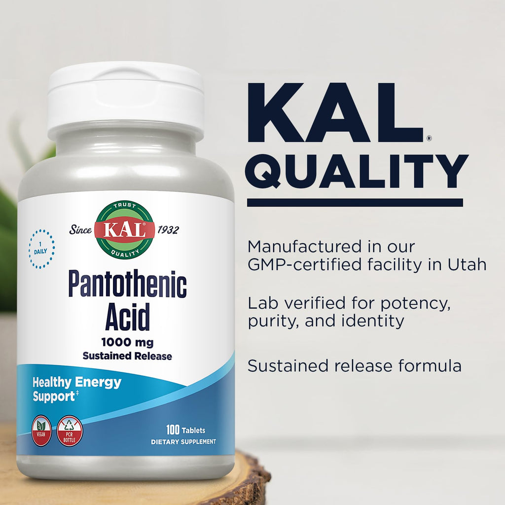 KAL 1000 Mg Pantothenic Acid Tablets