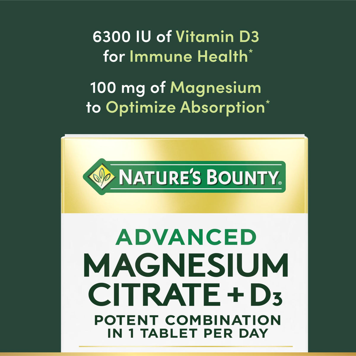 Nature's Bounty Advanced Vitamin D3 with Magnesium Citrate - 90 Tablets - image 3