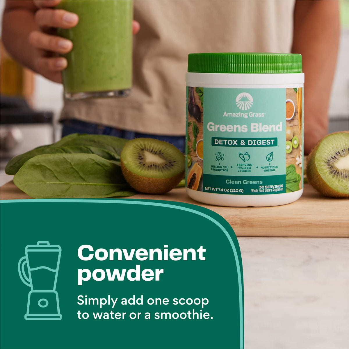 Amazing Grass Greens Blend Detox and Digest Clean Greens, 30 Servings - image 5