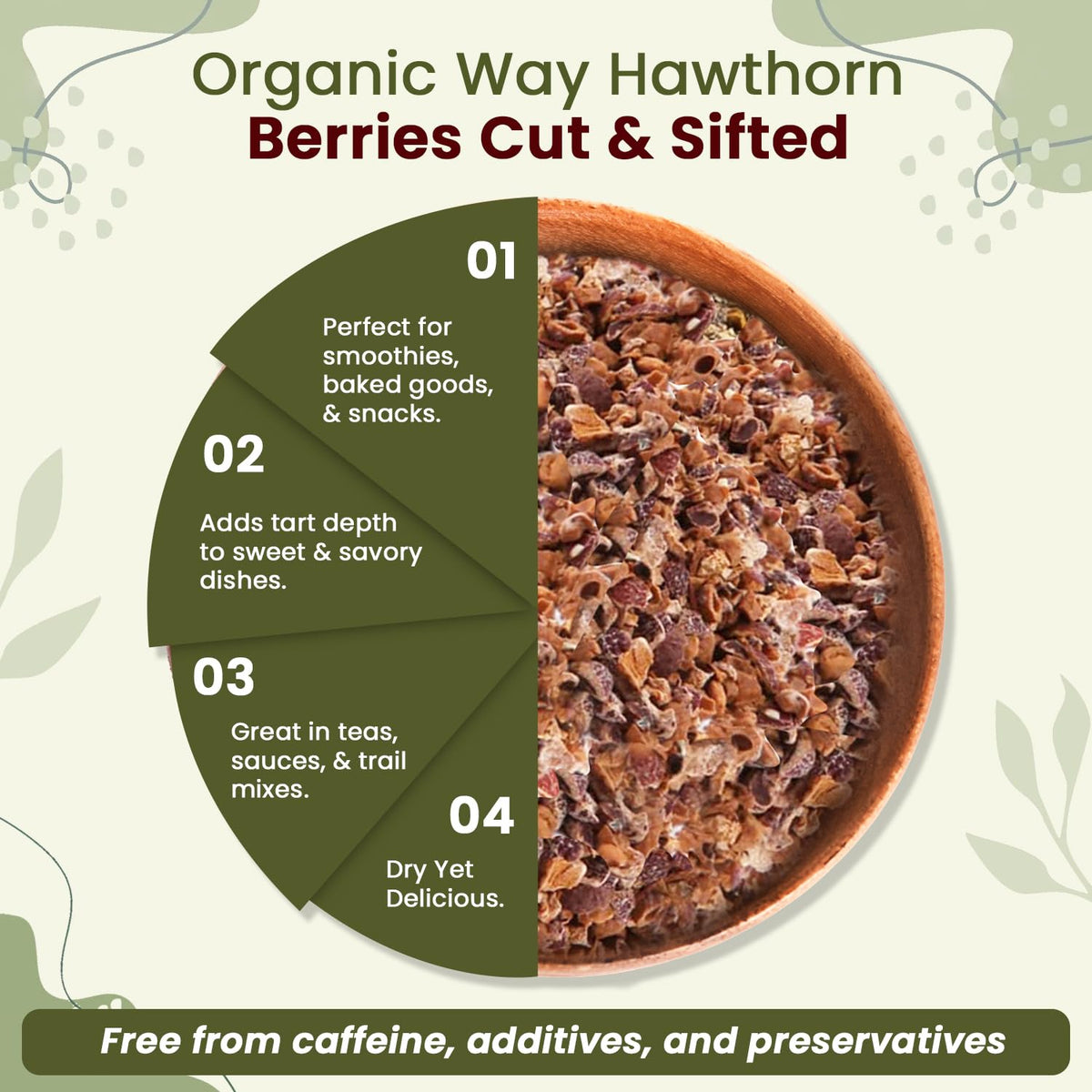 Organic Way Hawthorn Berries Cut & Sifted - Herbal Tea - Origin