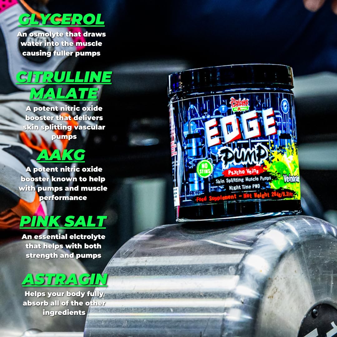 Psycho Pharma EDGE PUMP Nitric Oxide Booster Powder - 9.38 oz - image 5