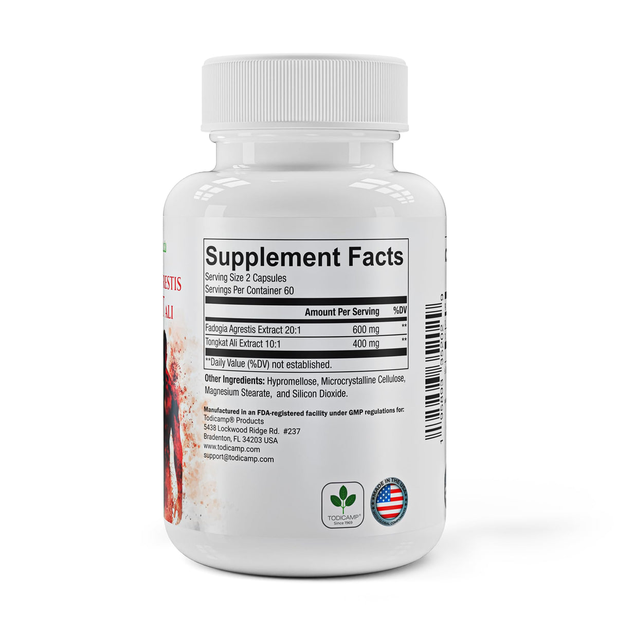 TODICAMP Fadogia Agrestis & Tongkat Ali 1000mg Complex - 120 Capsules - image 2