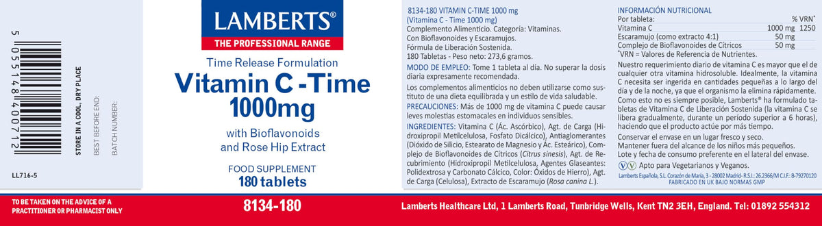 Lamberts Vitamin C Time Release - 180 Tablets - image 2