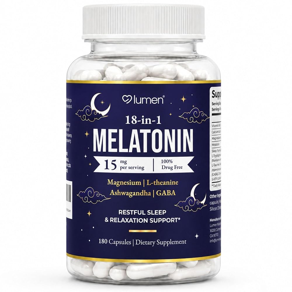 Lumen Naturals Sleep Simply Melatonin & Magnesium - 180 Capsules