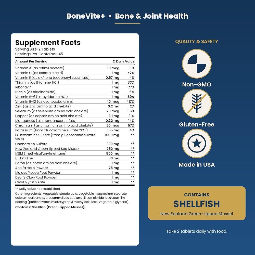 Kurryculum BoneVite+ Glucosamine Chondroitin MSM - 90 Tablets - image 2