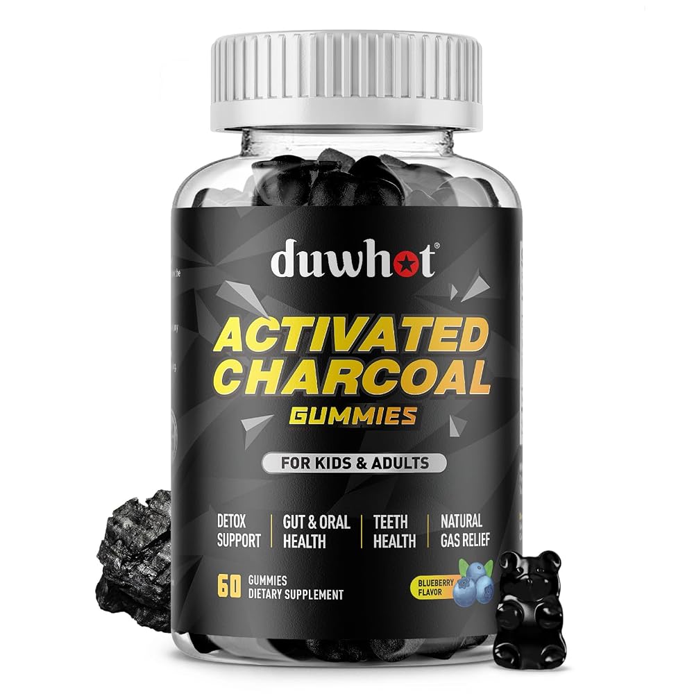 duwhot Activated Charcoal Gummies for Kids, 500mg - 60 Gummies