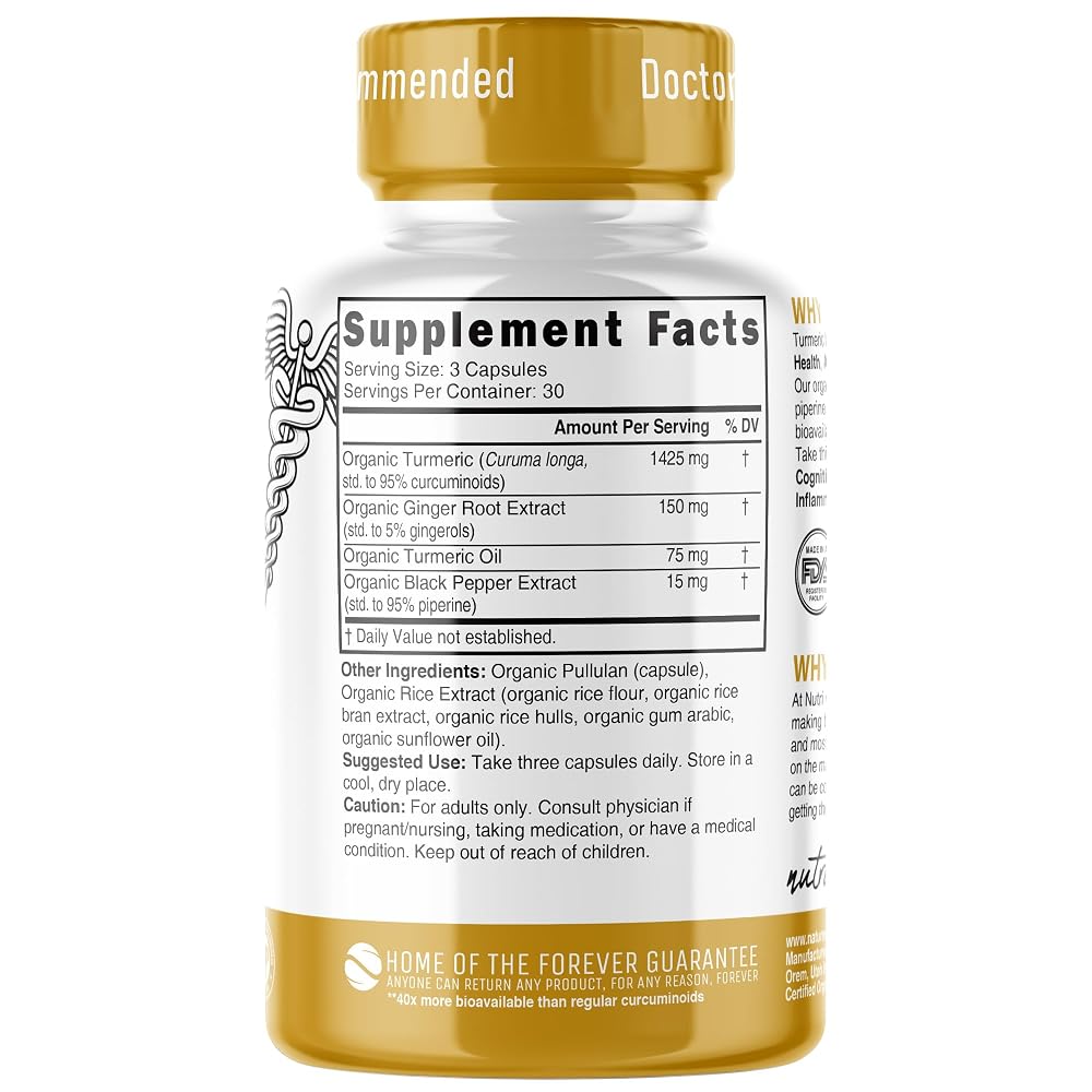 Nature's Fusions Turmeric Curcumin Complex 1425mg - 90 Capsules - image 2