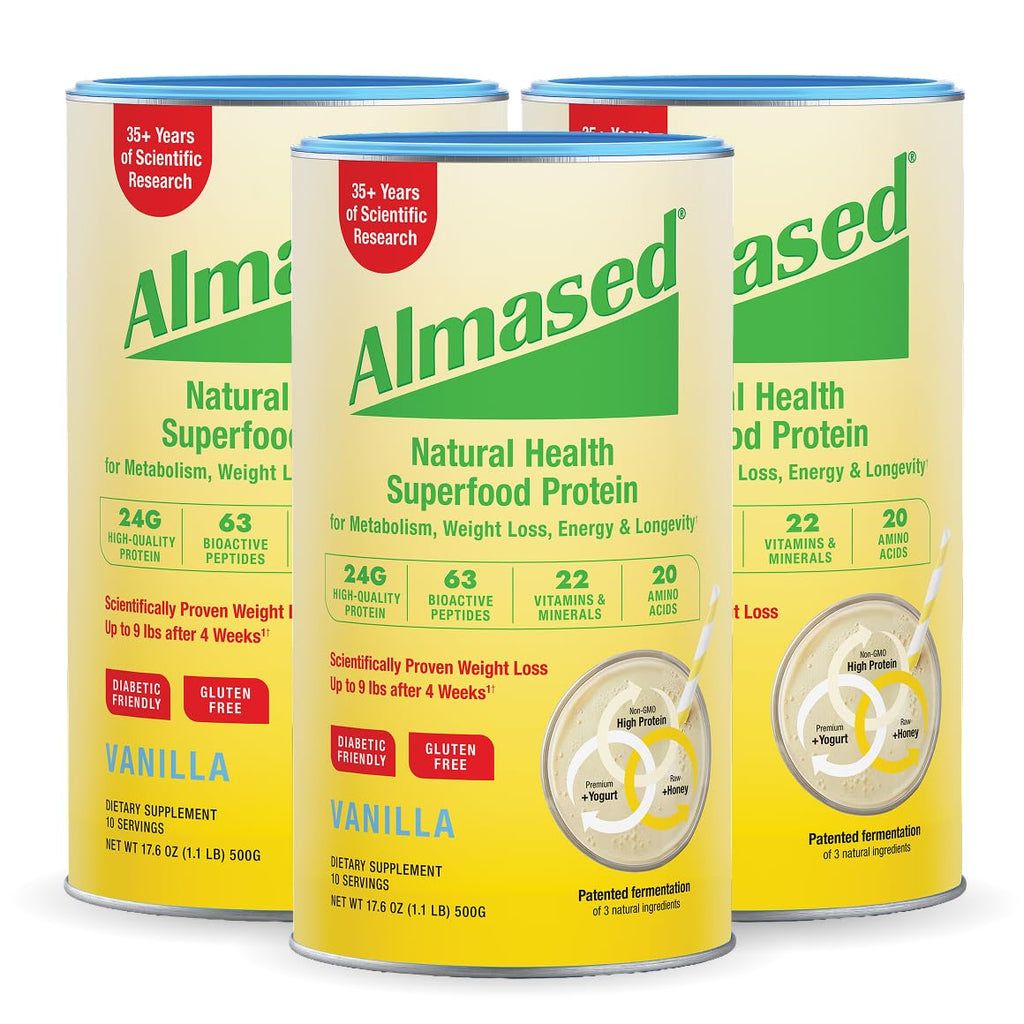 Almased Vanilla Meal Replacement Shake Protein Powder - 3 Pack