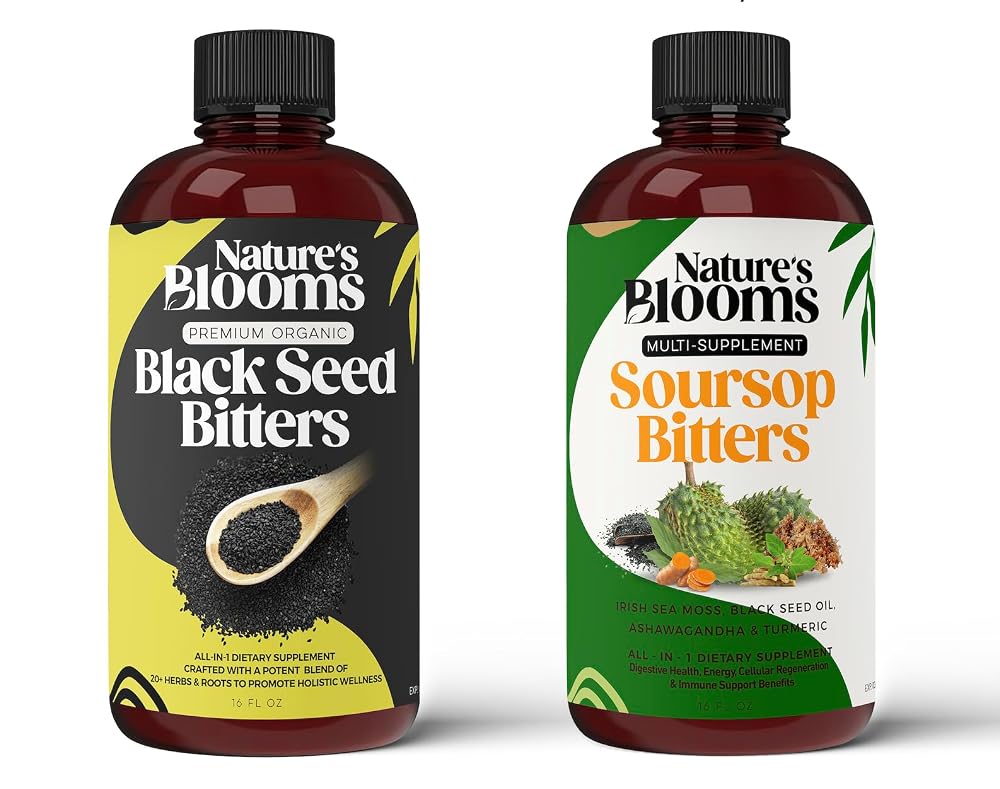 Nature's Blooms Soursop & Black Seed Bitters Bundle - 2 x 16 oz
