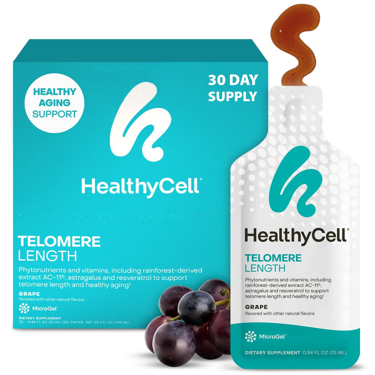 HealthyCell Telomere Length Supplement MicroGel - 30 Packs