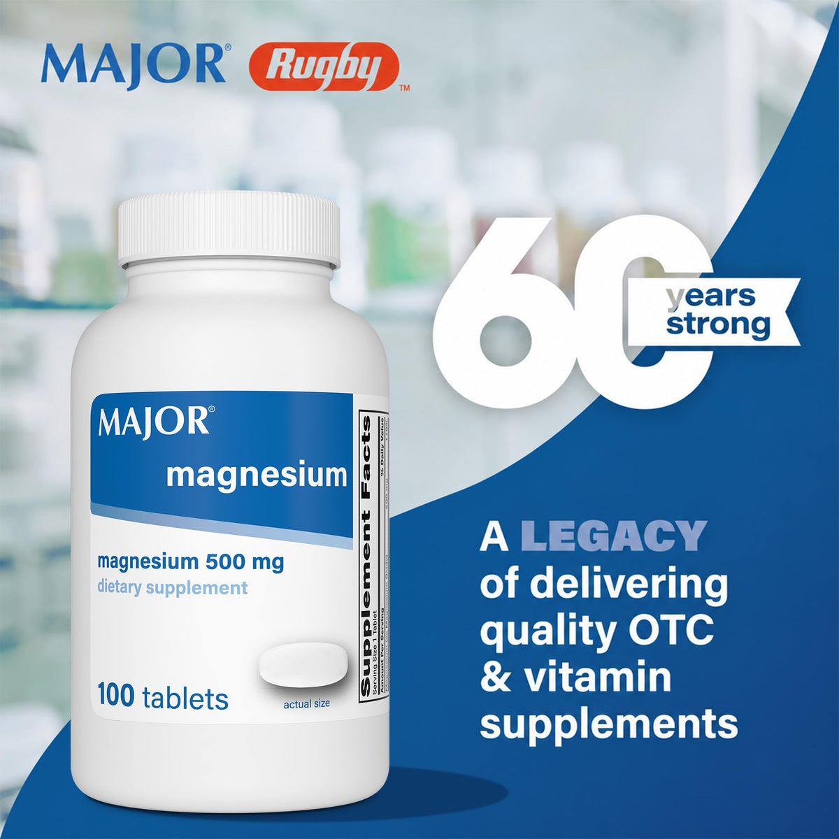 Major Magnesium 500mg - Magnesium Oxide Tablets - Dietary Supplement