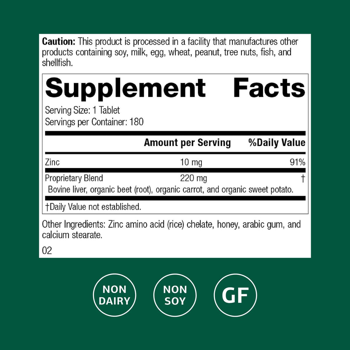 Standard Process Zinc Chelate Immune & Skin Health Support - 180 Tablets - image 2
