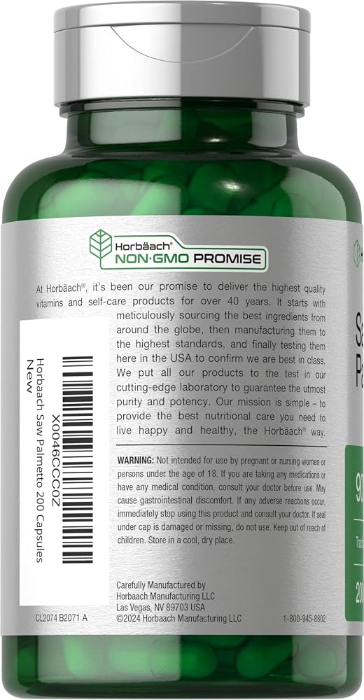 Horbäach Saw Palmetto Extract - 200 Capsules - image 3