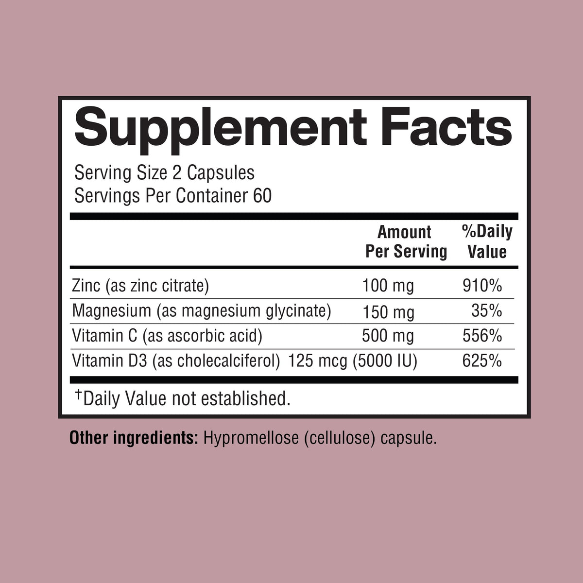 Happi Mi Nutrition Zinc 100mg with Vitamin D3 & Magnesium - 120 Capsules - image 3