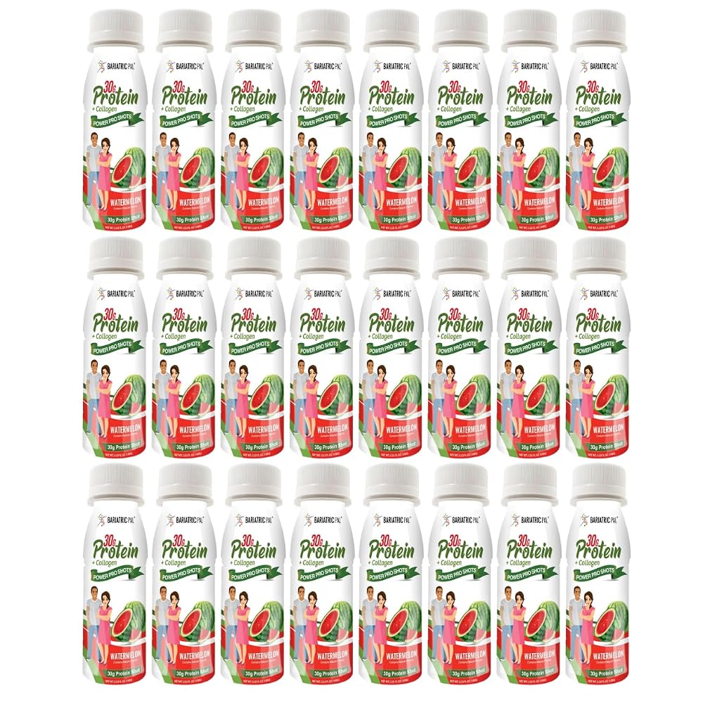 BariatricPal 30g Whey Protein & Collagen Power Pro Shots Watermelon - 24 Bottles
