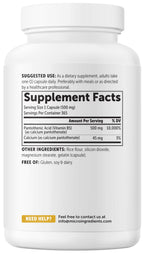 Micro Ingredients Pantothenic Acid 500mg Vitamin B5 - 365 Capsules - image 9