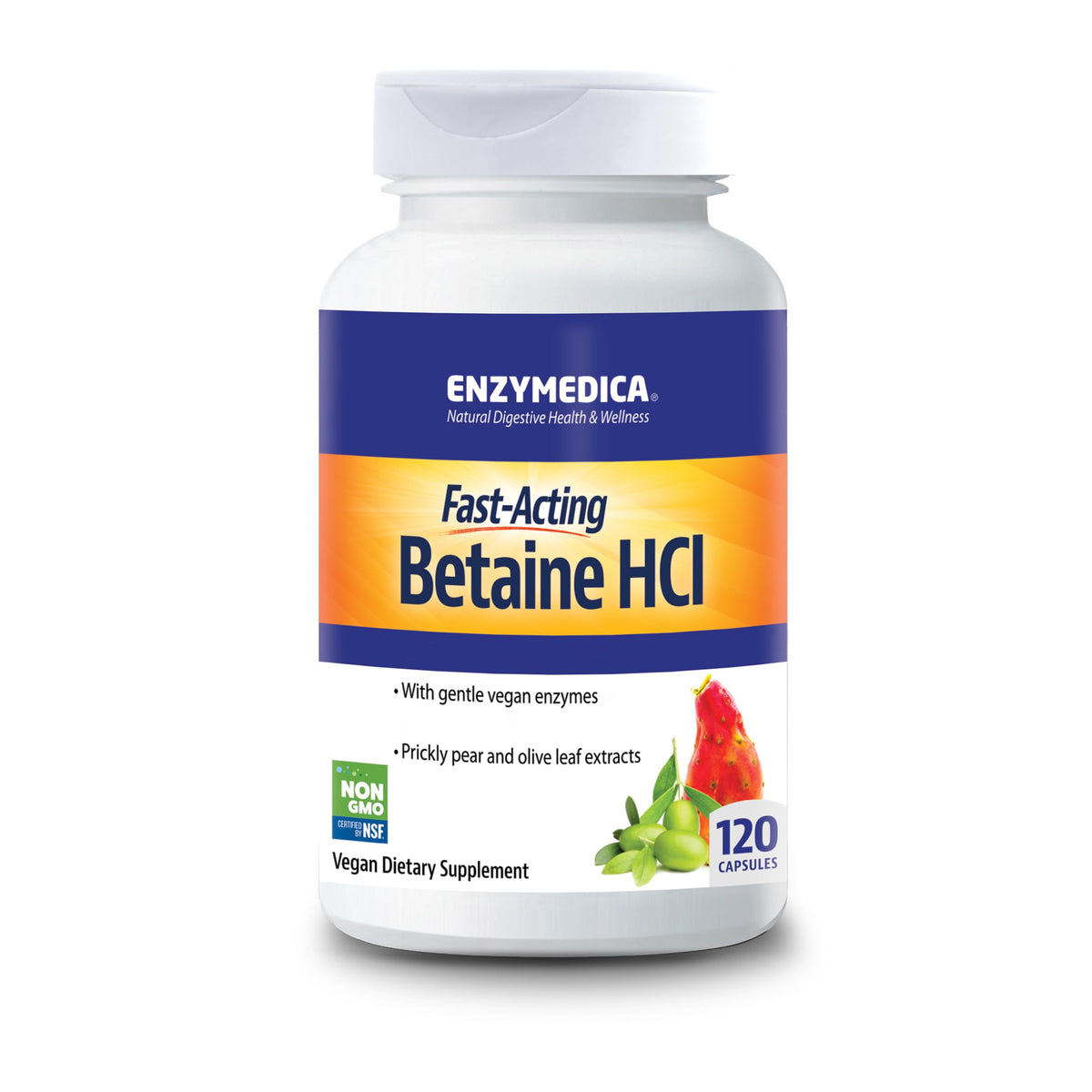 Enzymedica Betaine HCl Digestive Enzyme Support - 120 Capsules