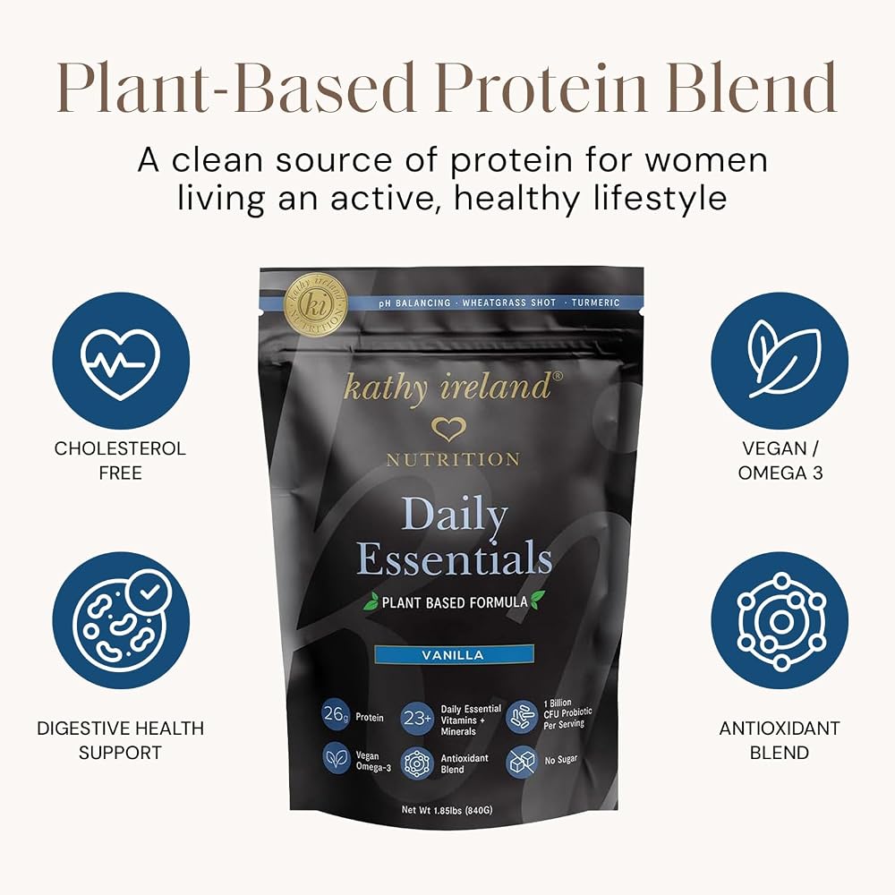 AMAXI Kathy Ireland Plant-Based Protein Powder Vanilla - 1.85 lb - image 2