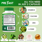 PRETANT Growth Capsules Height Increase Maximizer with Calcium - 62 Capsules - image 2