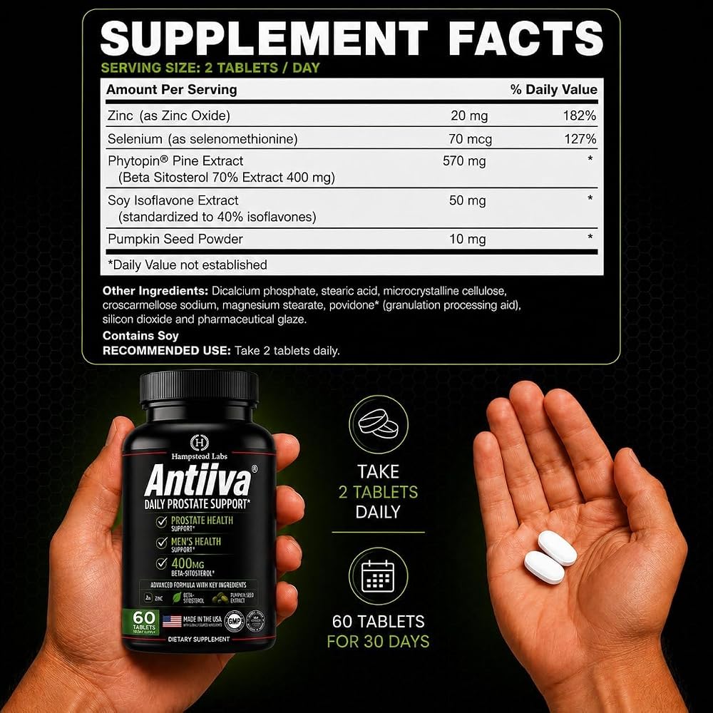 Hampstead Labs Advanced Men Prostate Health Supplement - 60 Tablets - image 4