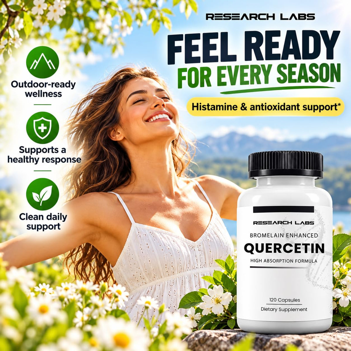 Research Labs Quercetin High Absorption Formula w/Bromelain