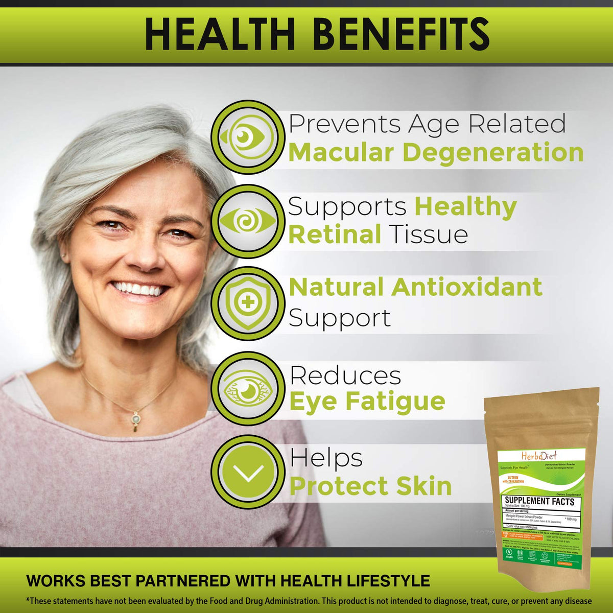 Herbadiet Lutein 5% with Zeaxanthin Eye Health Powder - 50g - image 3