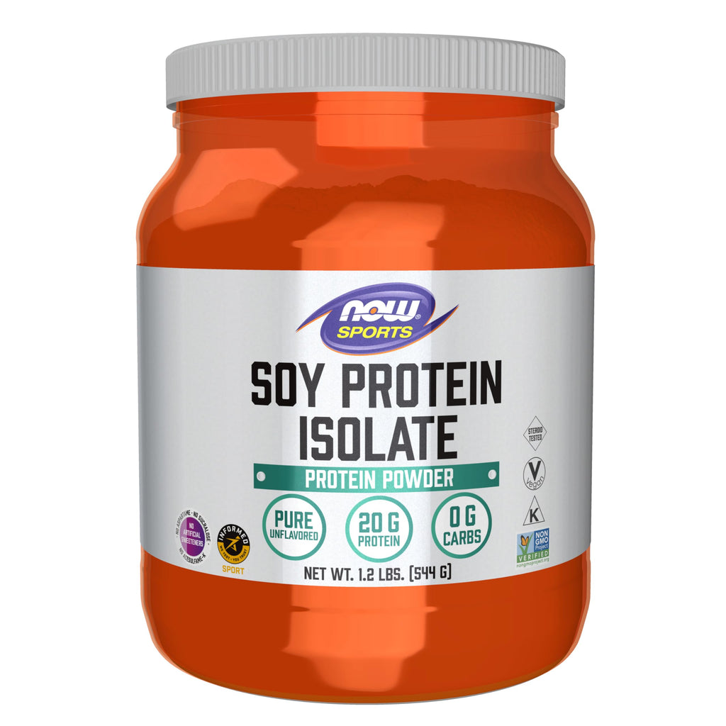 NOW Sports Soy Protein Isolate 20g Unflavored Powder - 1.2 lbs