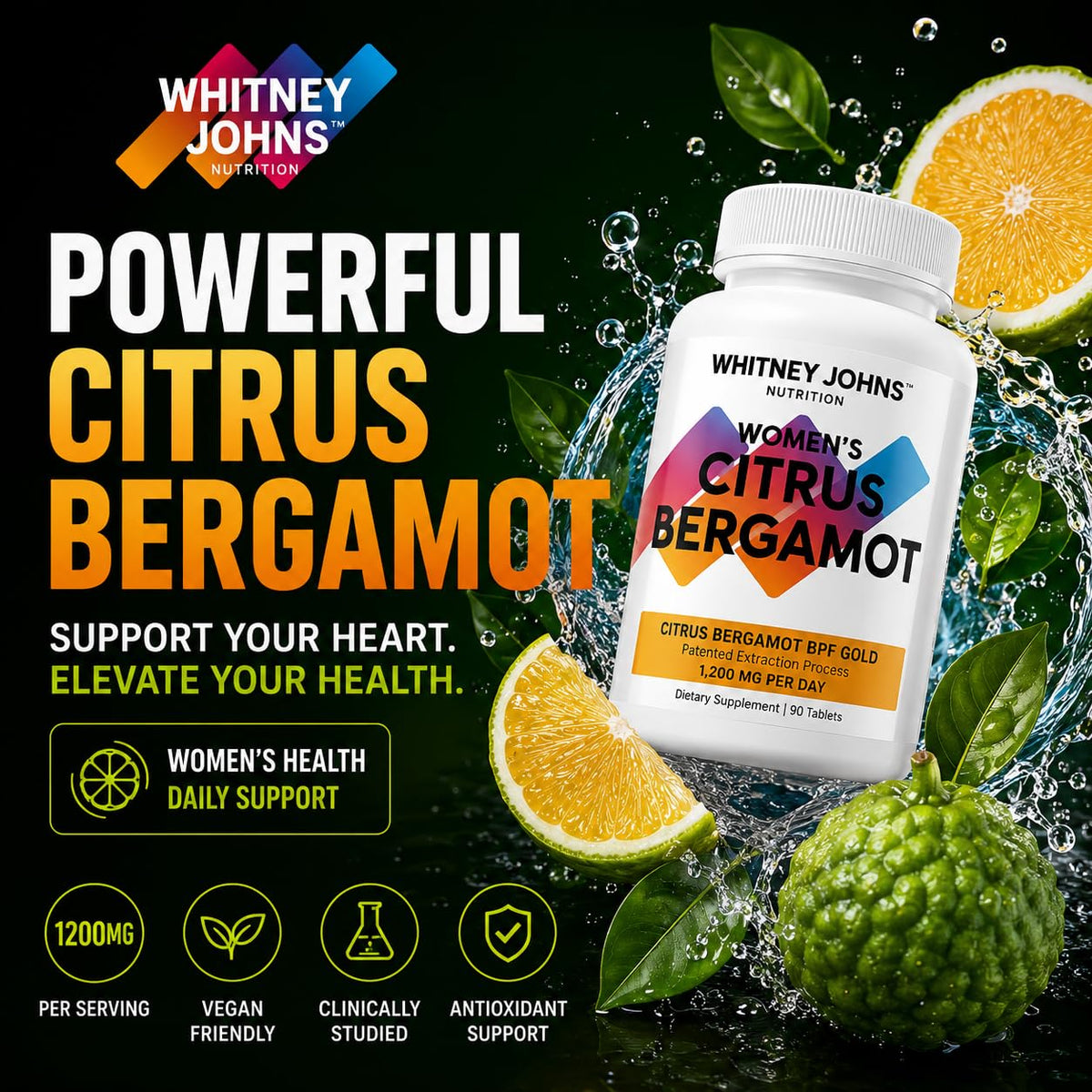 Whitney Johns Citrus Bergamot for Women 1200 mg - 90 Tablets - image 2