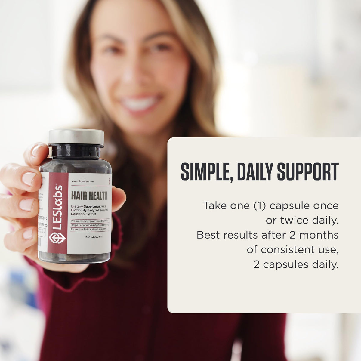 LES Labs Hair Health Hair Growth & Nails Supplement - 60 Capsules - image 6