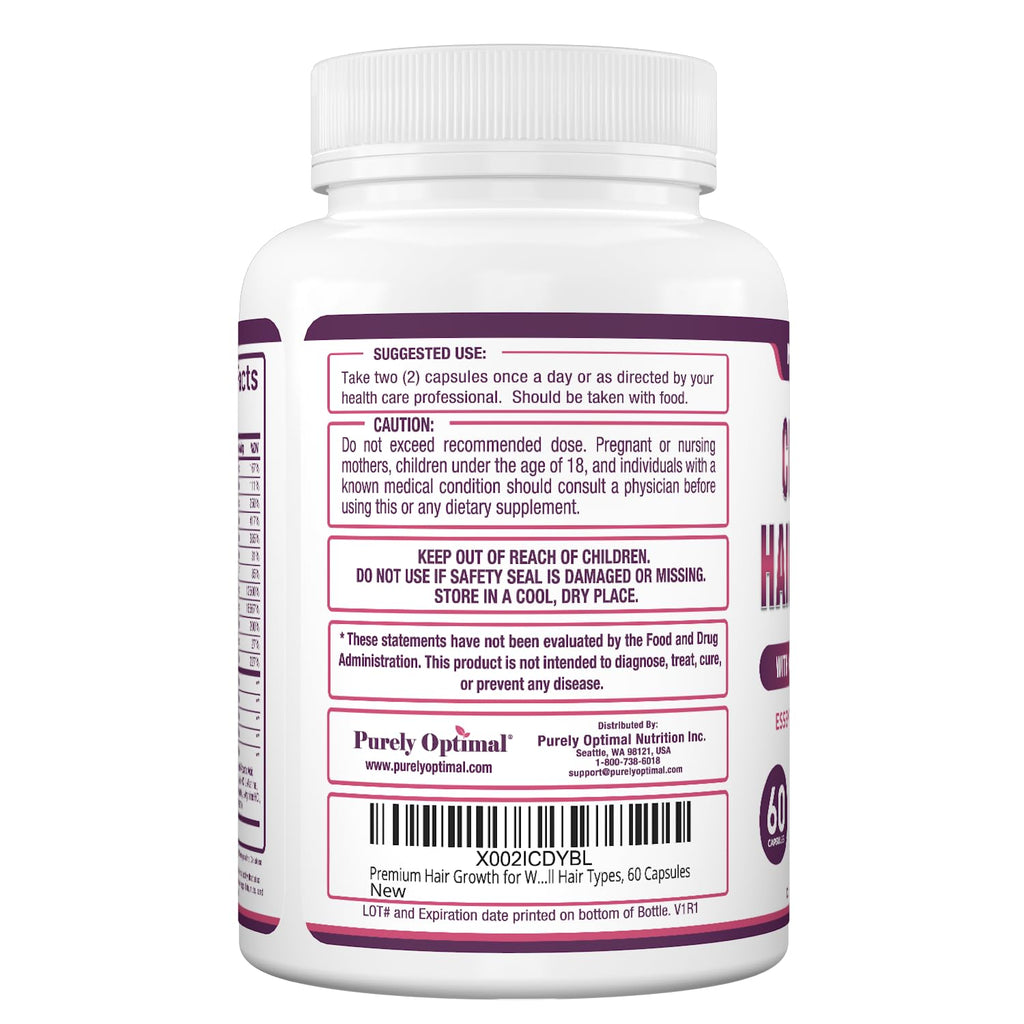 Purely Optimal Hair Growth with Biotin & Collagen - 60 Capsules - image 7