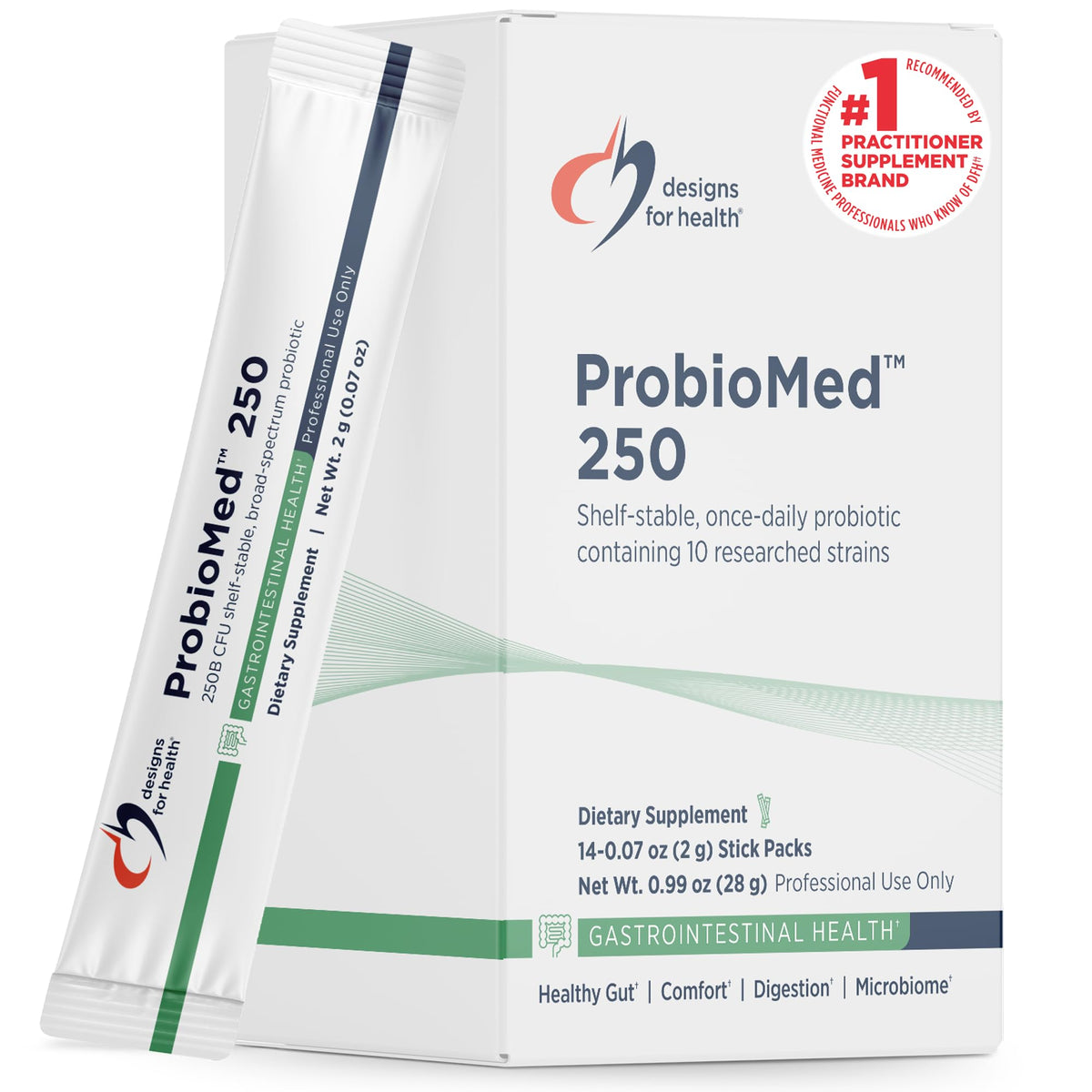 Designs for Health ProbioMed 250 Probiotics Shelf Stable - 14 Packets
