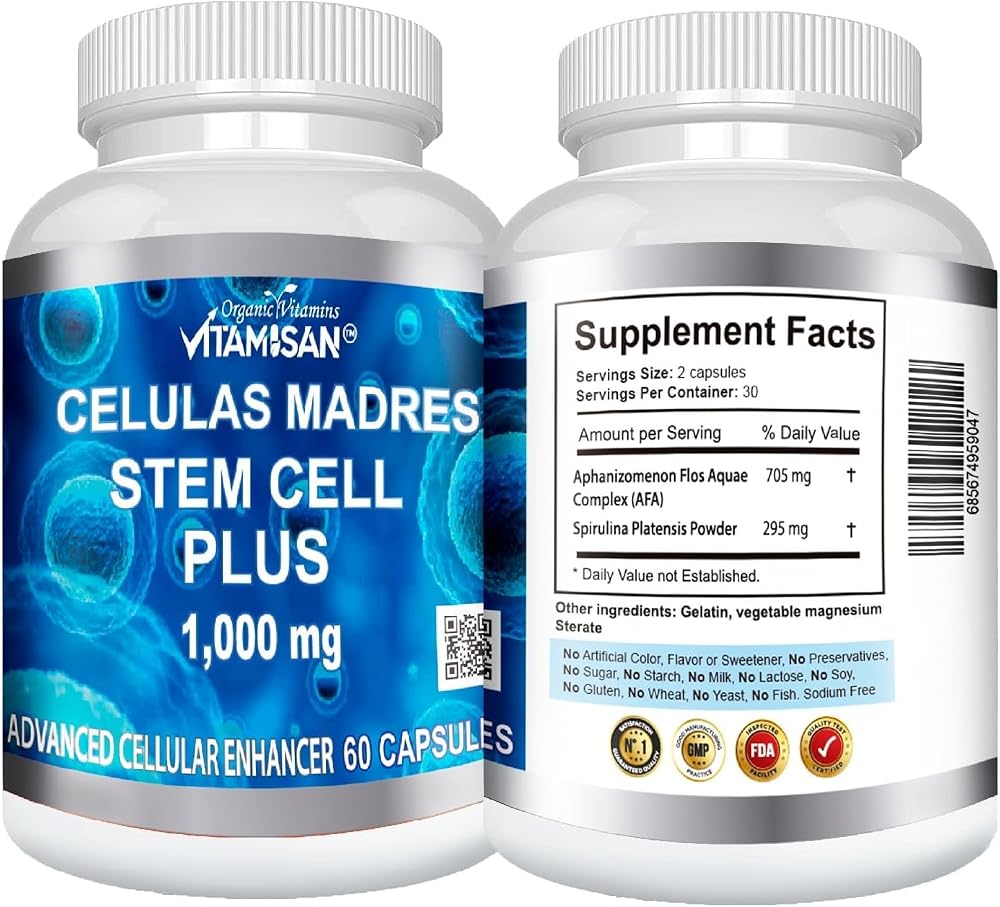 Madre Cell Plus Celulas Madres 1000 mg Stem Cell - 180 Capsules - image 3