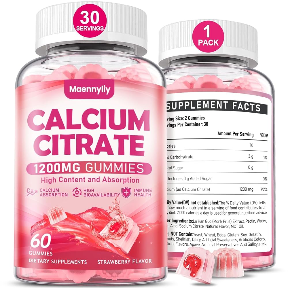 Maennyliy Calcium Citrate Gummies 1200 mg for Adults: Ultimate
