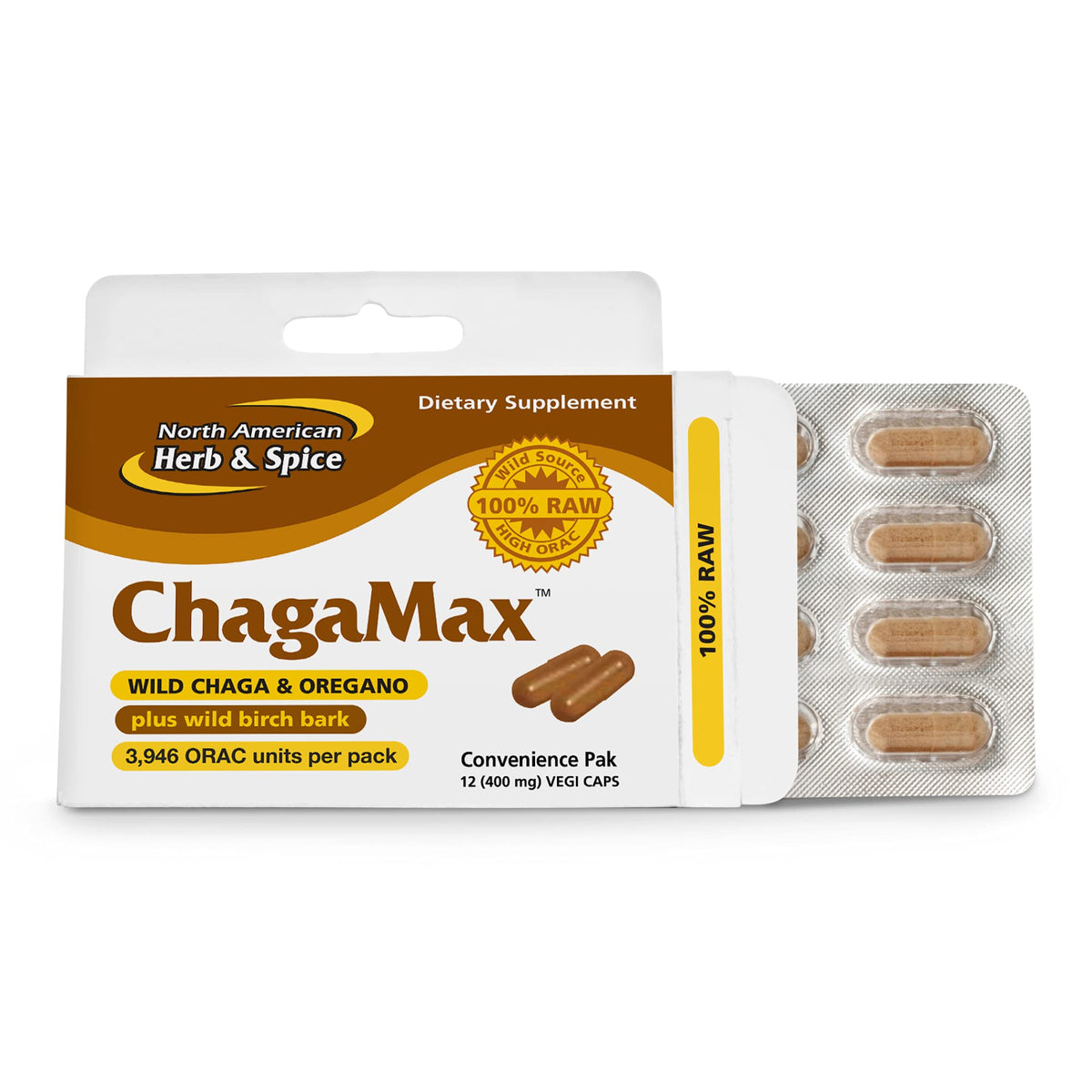 NORTH AMERICAN HERB & SPICE ChagaMax Chaga Mushroom - 90 Servings