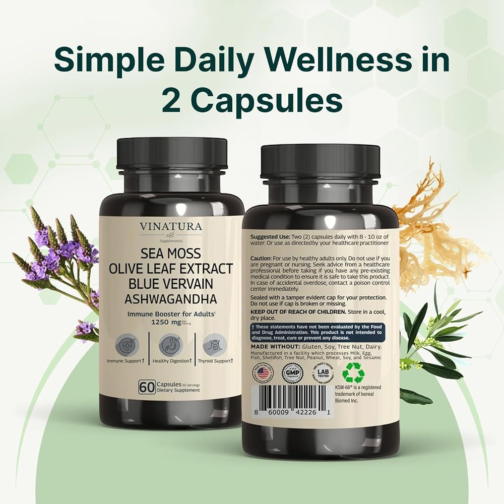 VINATURA Organic Sea Moss Immune Booster - 60 Capsules - image 8