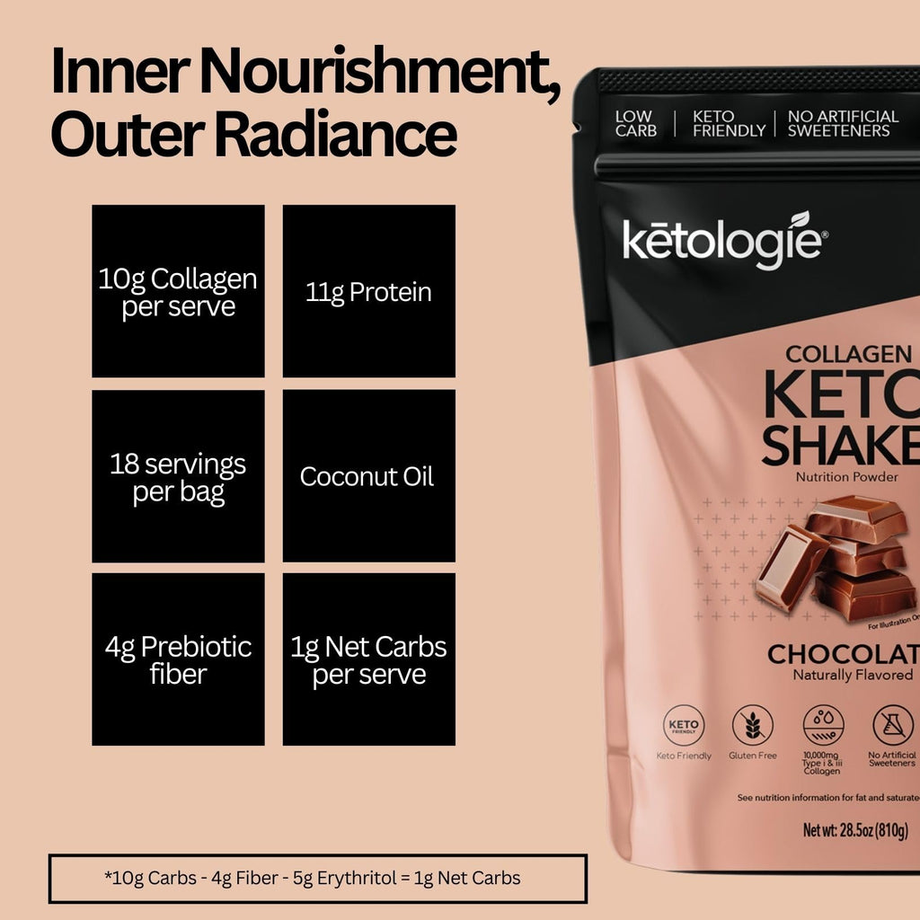 Ketologie Keto Collagen Shake Chocolate - 28.5 oz - image 3