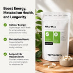 Youth & Earth NAD Max 460mg NAD Supplement with NMN - 60 Capsules - image 5