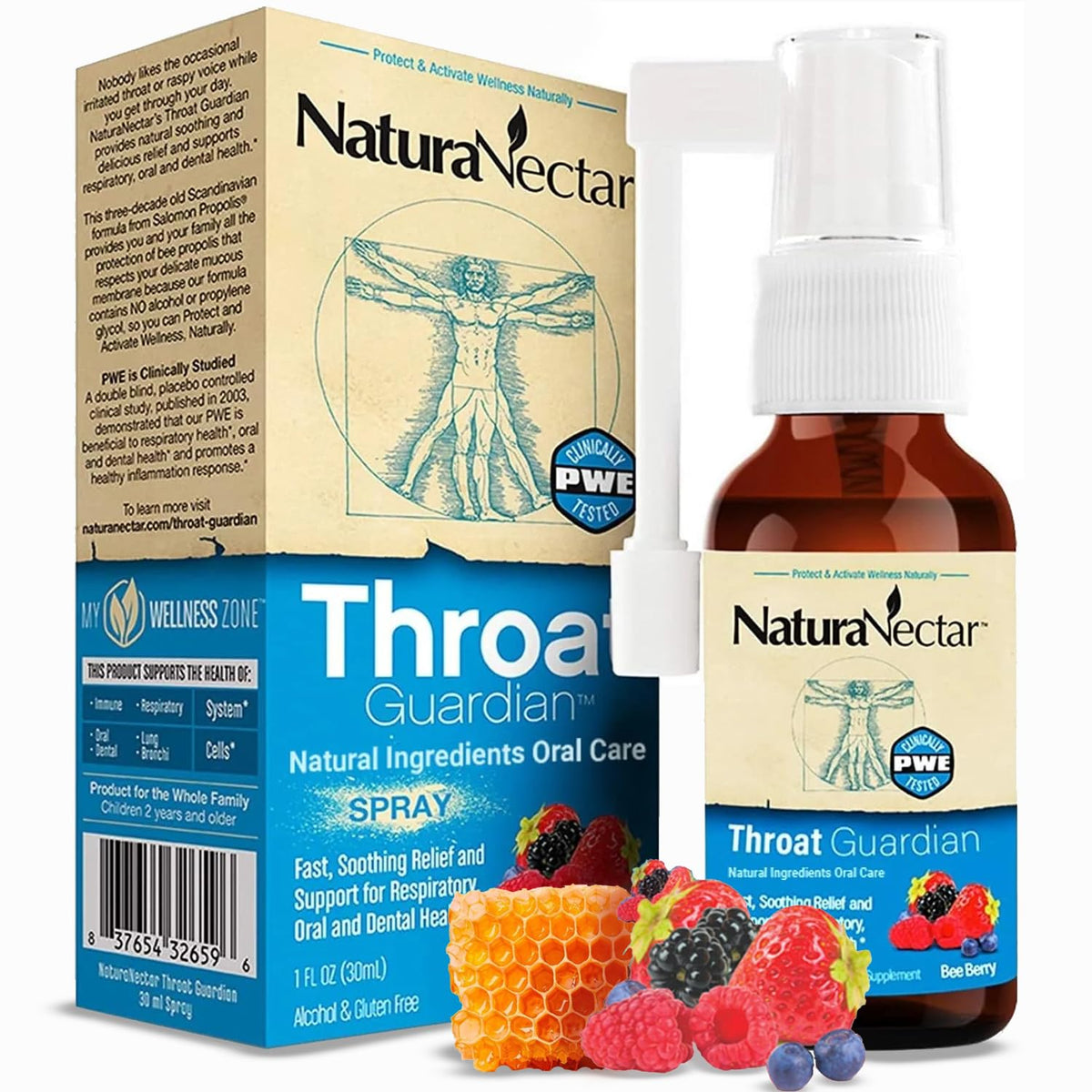 NaturaNectar Bee Propolis Throat Spray - 1.06 Fl Oz