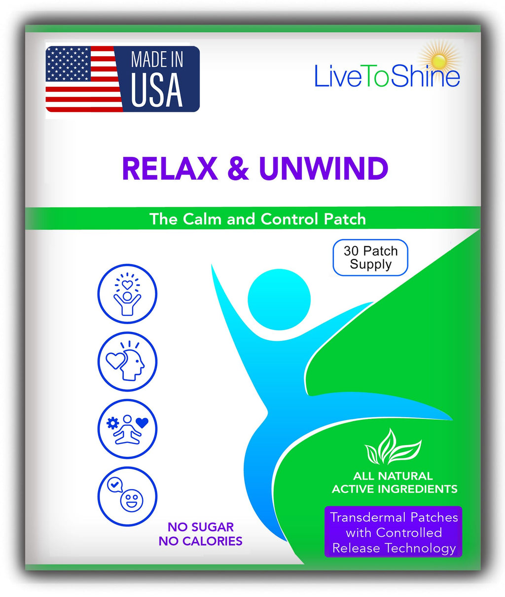 Live To Shine Relax & Unwind Stress Relief Patches - 30 Count